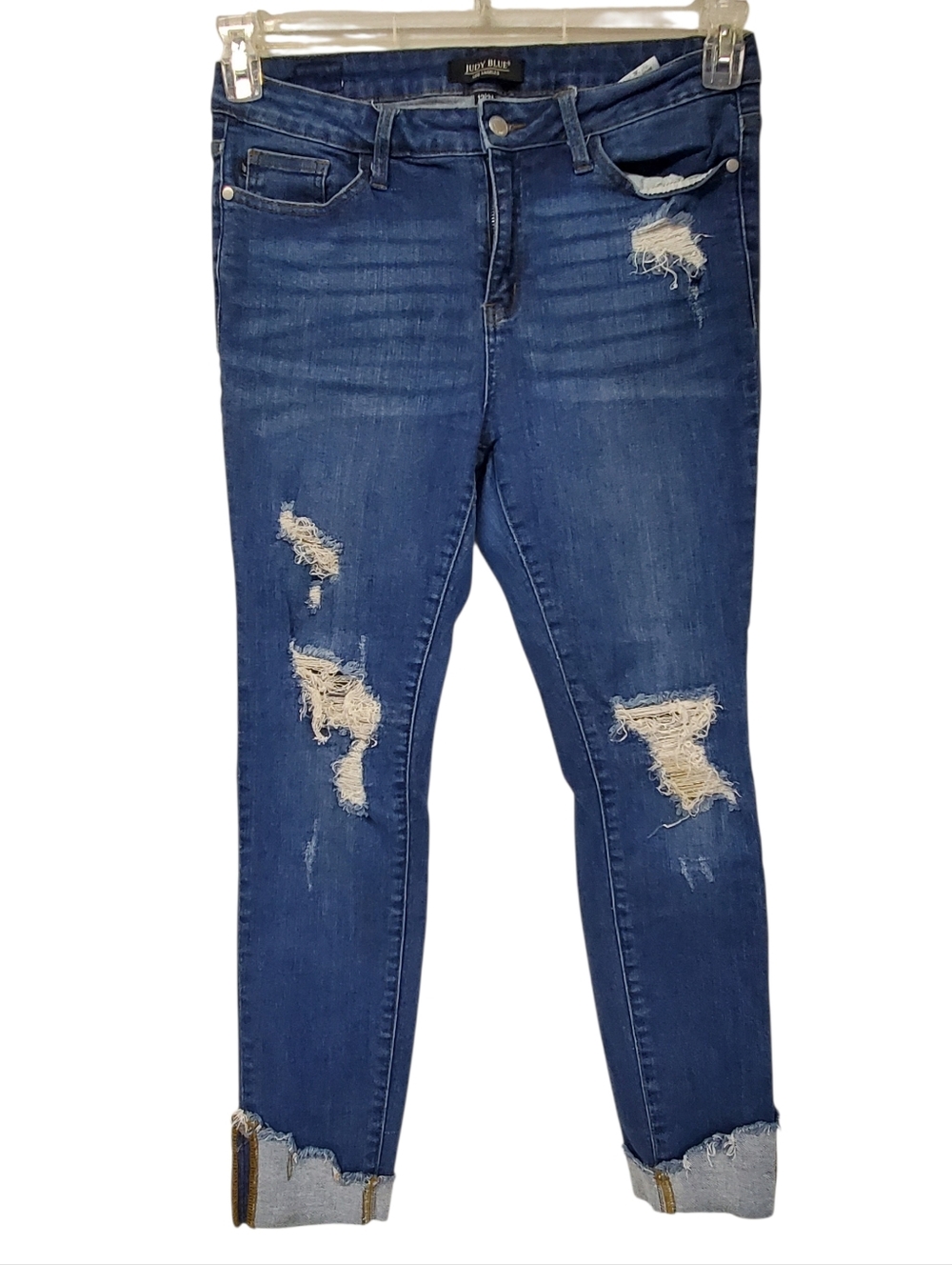 Judy Blue Jeans Skinny Distressed Punk Grunge Coastal Cowgirl 13x31 Raw Edge
